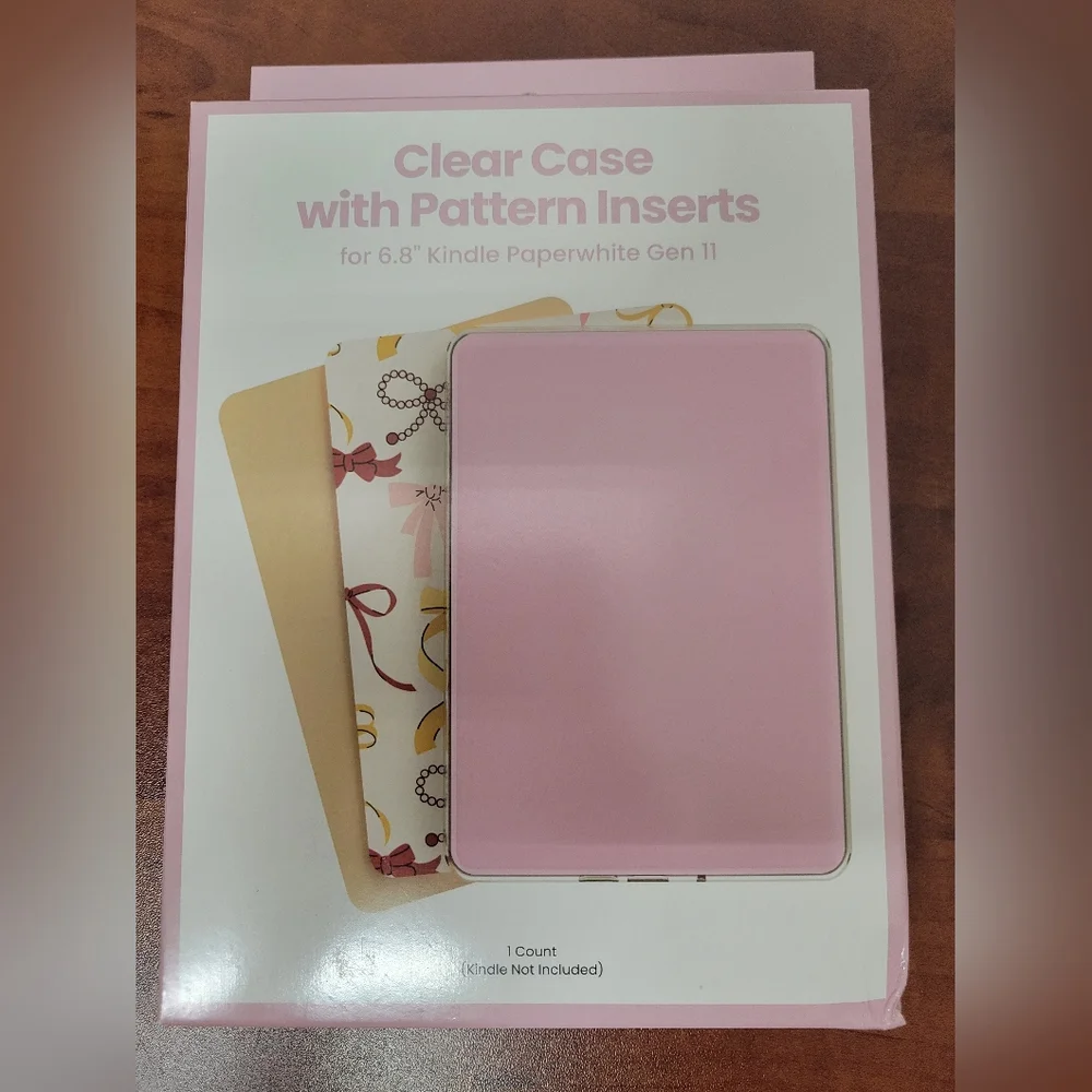 Clear Case With Pattern Inserts For 6.8 Kindle Paperwhite Gen 11 Nib